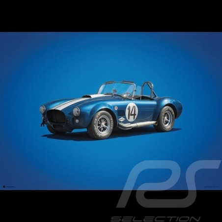Shelby Ford Poster AC Cobra MK-3 Blau n° 14 - Colors of Speed