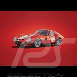 Poster Ferrari 250 GTO Bleu Targa Florio 1964 Edition Limitée