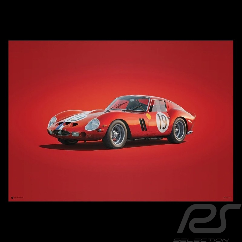 Poster Ferrari 250 GTO Bleu Targa Florio 1964 Edition Limitée