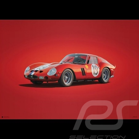 Poster Ferrari 250 GTO Bleu Targa Florio 1964 Edition Limitée