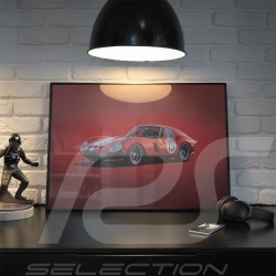 Poster Ferrari 250 GTO Bleu Targa Florio 1964 Edition Limitée