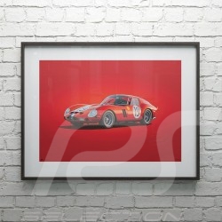 Poster Ferrari 250 GTO Bleu Targa Florio 1964 Edition Limitée