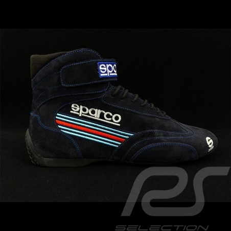 Sparco Pilot shoes Top Driver FIA boot Suede Leather Martini Racing Navy Blue - men