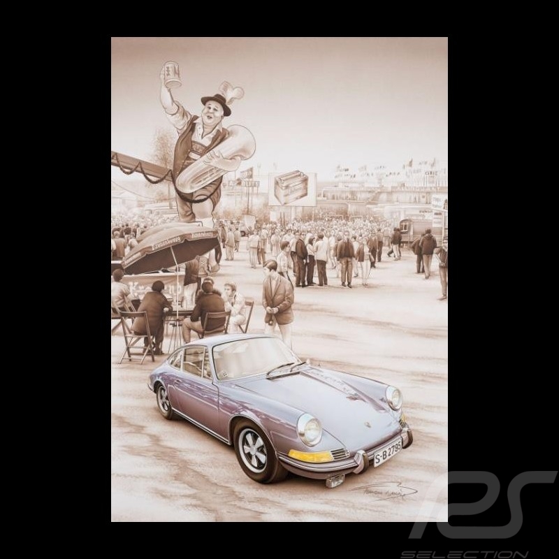 Porsche Poster 911 S Steve McQueen François Bruère - VA88