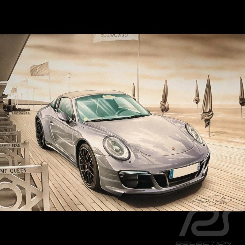 Carte Postale Porsche 911 Type 991 Targa GTS Deauville François Bruère - CP187