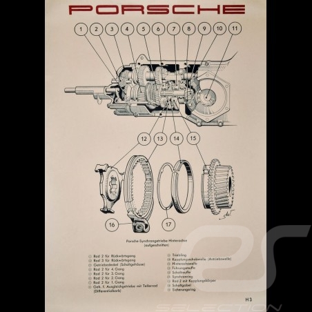 Original Poster Porsche "Schnittbild Synchrongetriebe Porsche 356 A" PCG35674100