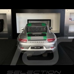 Porsche 911 R Type 991 2016 GT Silber mit grüne Streifen 1/8 Minichamps 800652001