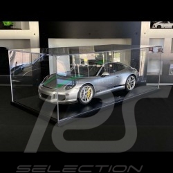 Porsche 911 R Type 991 2016 GT Silver with green stripes 1/8 Minichamps 800652001