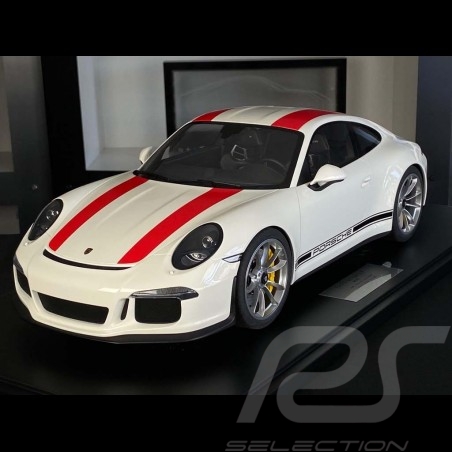 Porsche 911 R Type 991 2016 Blanc Pur white weiß Bandes Rouges 1/8 Minichamps 800652000