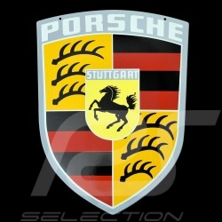 Plaque émaillée Porsche écusson original années 60 Vintage 45 x 38 cm 64470100710 Crest Enamel plate Emailleschild 