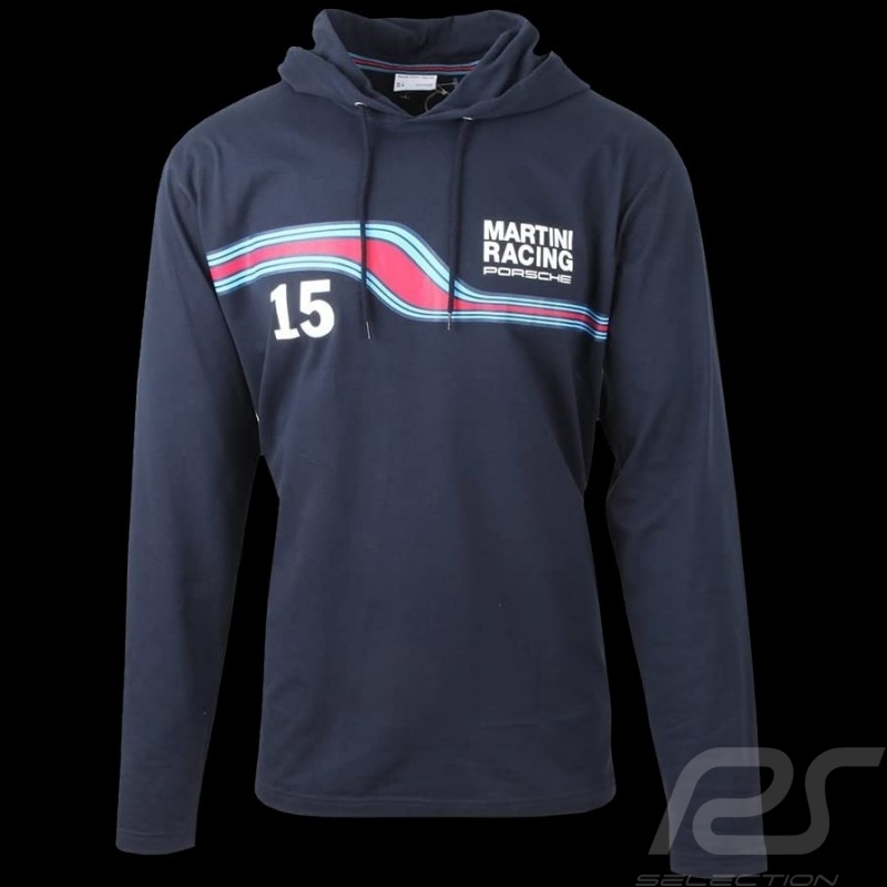 Sweatshirt à capuche hoodie Porsche Martini Racing Bleu foncé WAP920F - homme