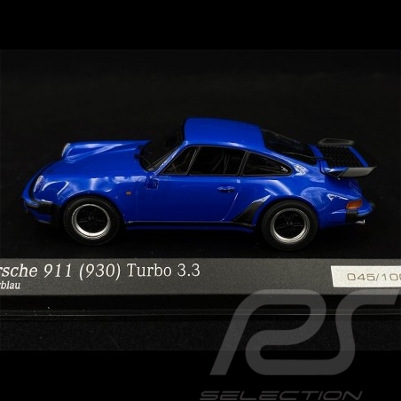 Porsche 911 type 930 Turbo 3.3 bleu flêche arrow blue arrowblau 1/43 Minichamps CA04316038