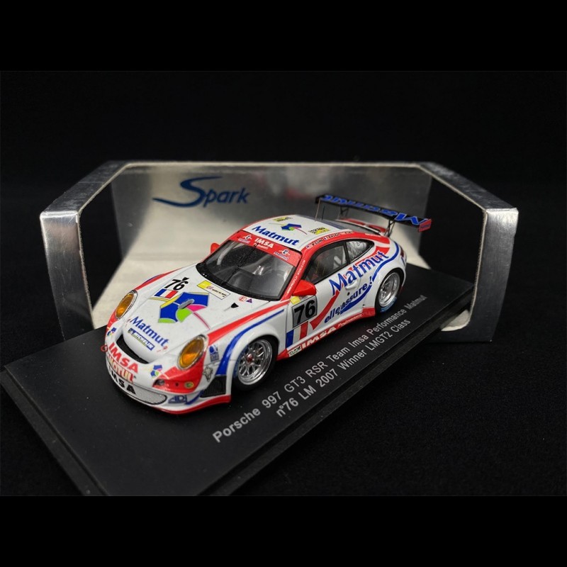 Miniature Spark Porsche 997 GT3 RSR Matmut #76 - Vainqueur 24h Du Mans 2007 (1/43)