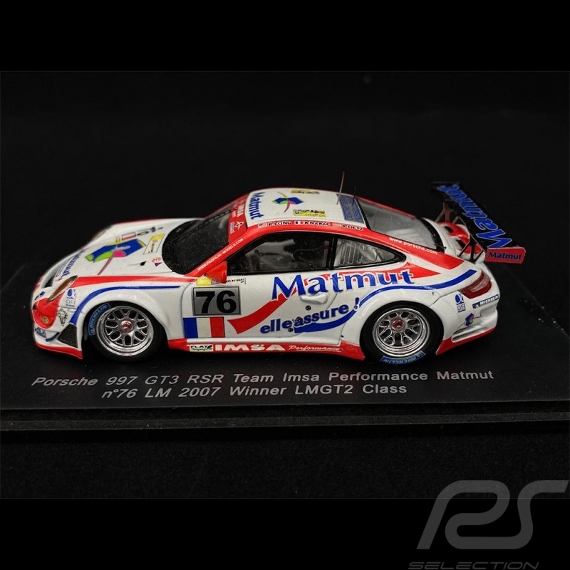 Porsche 911 GT3 RSR Type 997 n° 76 Klassensieger 24h Le Mans 2007 1/43 Spark S1903