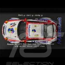 Porsche 911 GT3 RSR Type 997 n° 76 Klassensieger 24h Le Mans 2007 1/43 Spark S1903