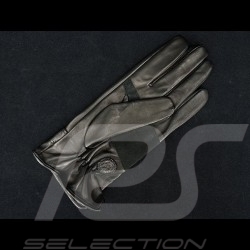 Gants de conduite Gulf Racing cuir noir Bande bicolore Driving Gloves Fahren Handschuhe