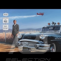 Affiche Porsche 550 James Dean Cary Grant dessin original de Benjamin Freudenthal