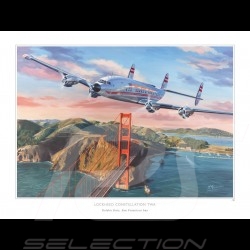 Poster Lockheed Constellation San Francisco original drawing by Benjamin Freudenthal
