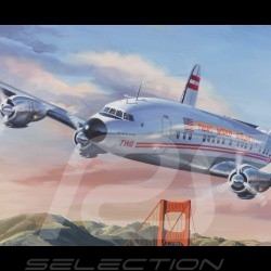 Affiche poster Lockheed Constellation San Francisco dessin drawing original de Benjamin Freudenthal