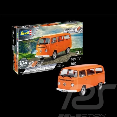 Maquette glue free model kit modell montage sans colle VW T2 Bus 1979 orange 1/24 Revell 07667