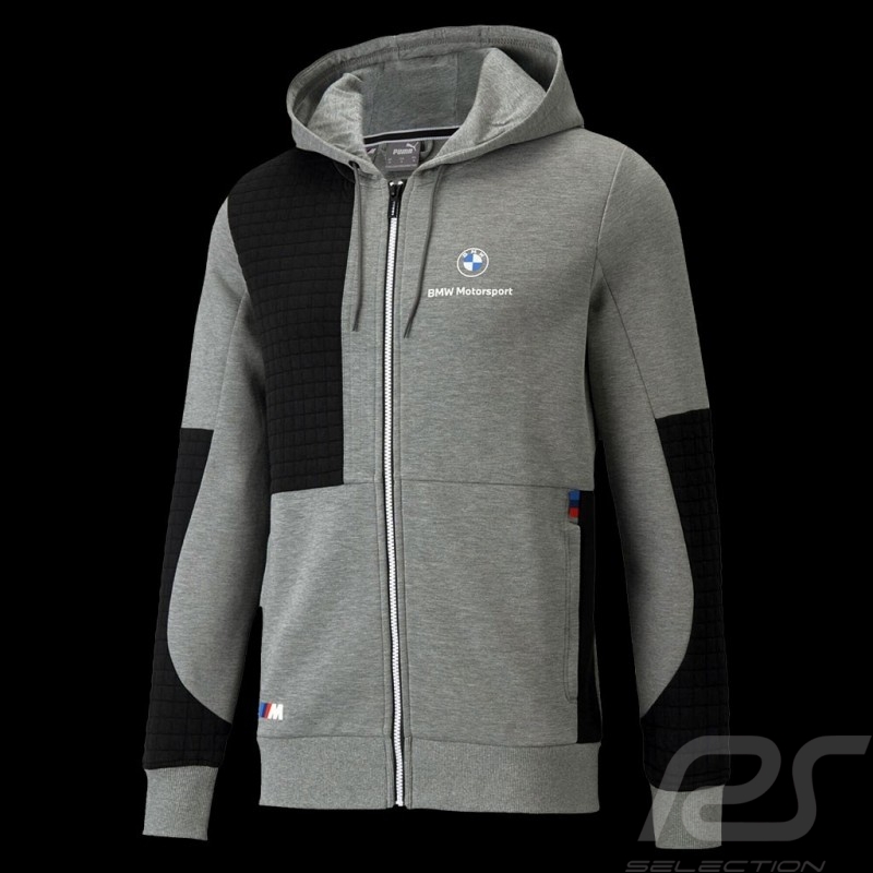BMW M Motorsport Jacket by Puma Softshell Sweatshirt Hoodie Grey / Black - Men