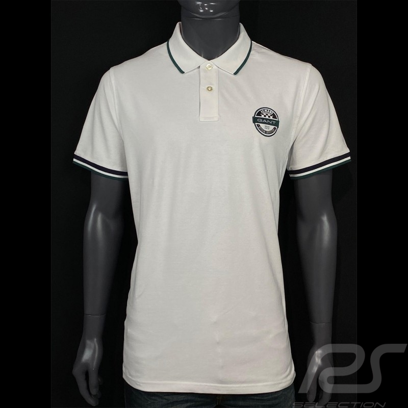 Polo poloshirt Gant Le Mans Classic 2020 Blanc weiß white 2052034-110 - homme