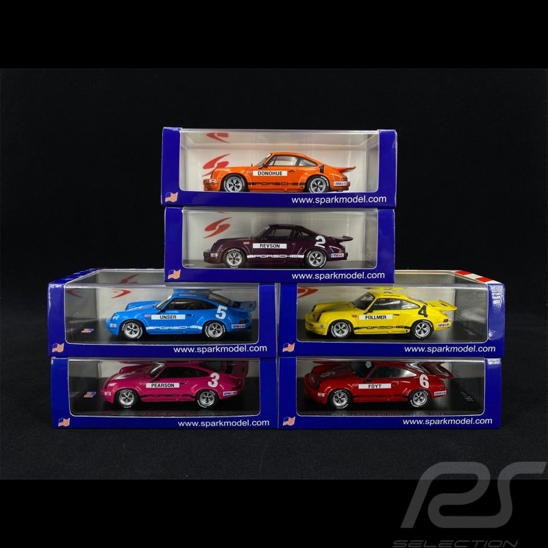 Set 6 miniatures models modellautos Porsche 911 RS 3.0 IROC Daytona 1974 1/43 Spark