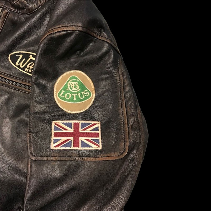 Leather jacket Jo Siffert Classic driver Warson Dark brown aged - men