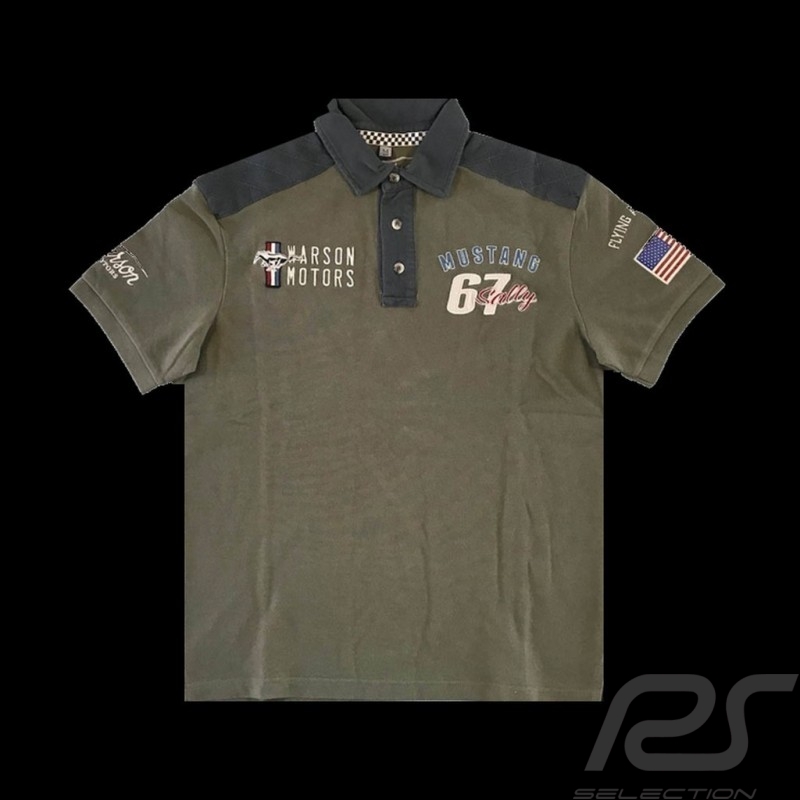 Polo Mustang 67 Sally Warson Motors vert kaki - homme