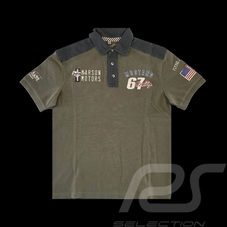 Polo Mustang 67 Sally Warson Motors vert kaki - homme