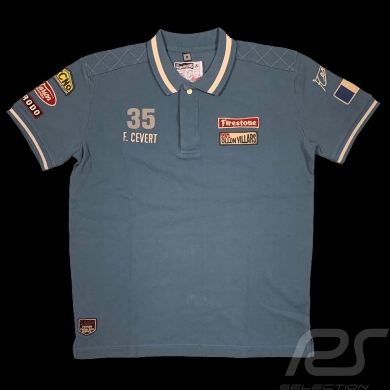 Polo-shirt François Cevert 35 Ollon Villars 1971 Blue - Herren