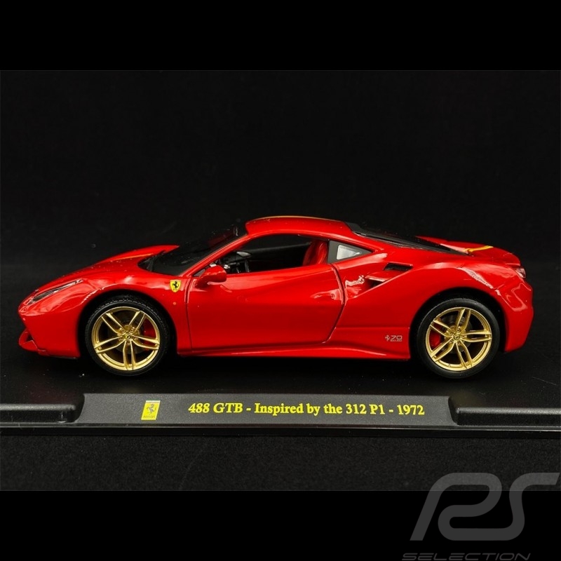 Ferrari 488 GTB inspired by 312 P1 1972 Red 1/24 Bburago