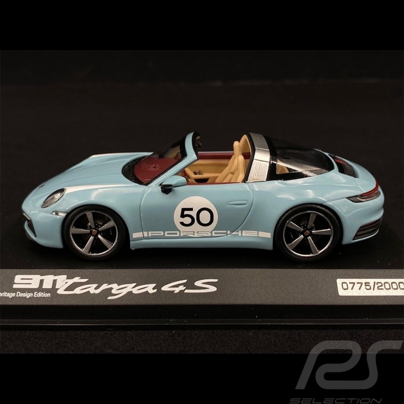 Porsche 911 / 992 Targa 4S n° 50 Bleu blue blau Meissen Heritage Edition 1/43 Minichamps WAP0209110NTRG