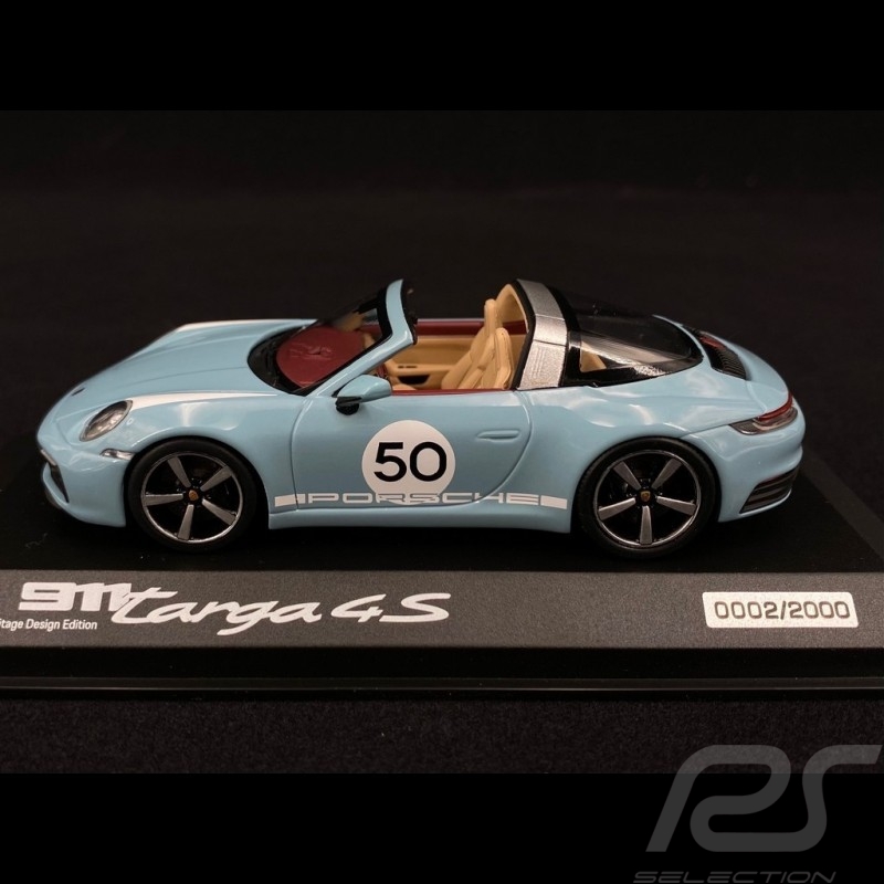 Exemplaire n° 2 / 2000 Porsche 911 / 992 Targa 4S n° 50 Bleu Meissen Heritage Edition 1/43 Minichamps WAP0209110NTRG