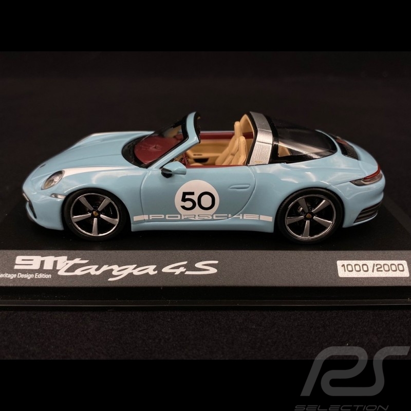 Exemplaire n° 2 / 2000 Porsche 911 / 992 Targa 4S n° 50 Bleu Meissen Heritage Edition 1/43 Minichamps WAP0209110NTRG