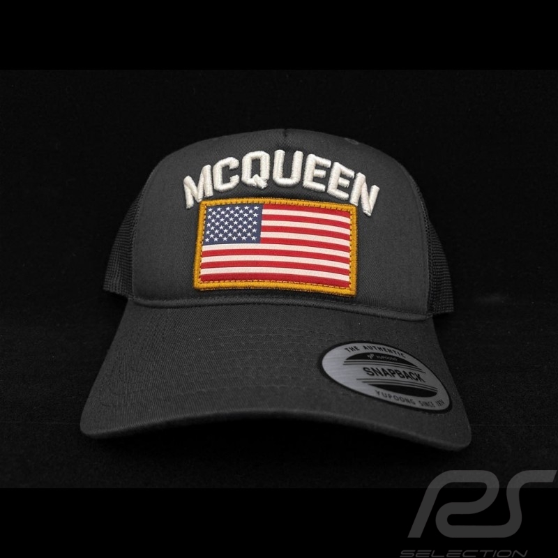 Steve McQueen Kappe Snapback Sturm grau USA Flagge - Herren