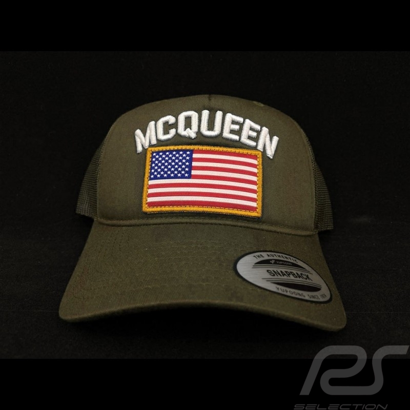 Steve McQueen Kappe Snapback Khaki grau USA Flagge - Herren