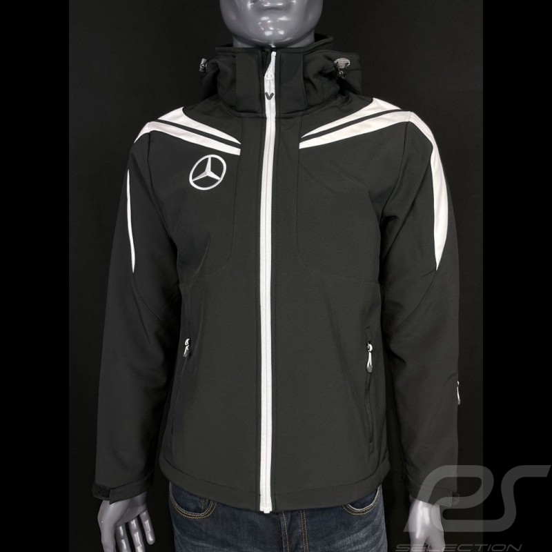 Veste Jacket Jacke Mercedes Softshell à capuche Noir/ Blanc Mercedes-Benz SG7640M - homme