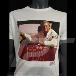 Steve McQueen T-shirt Iconic Pilot weiß Hero Seven - Herren