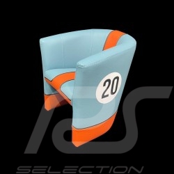 Petit Fauteuil cabriolet Racing Inside pour enfants n° 20 bleu Racing team / orange