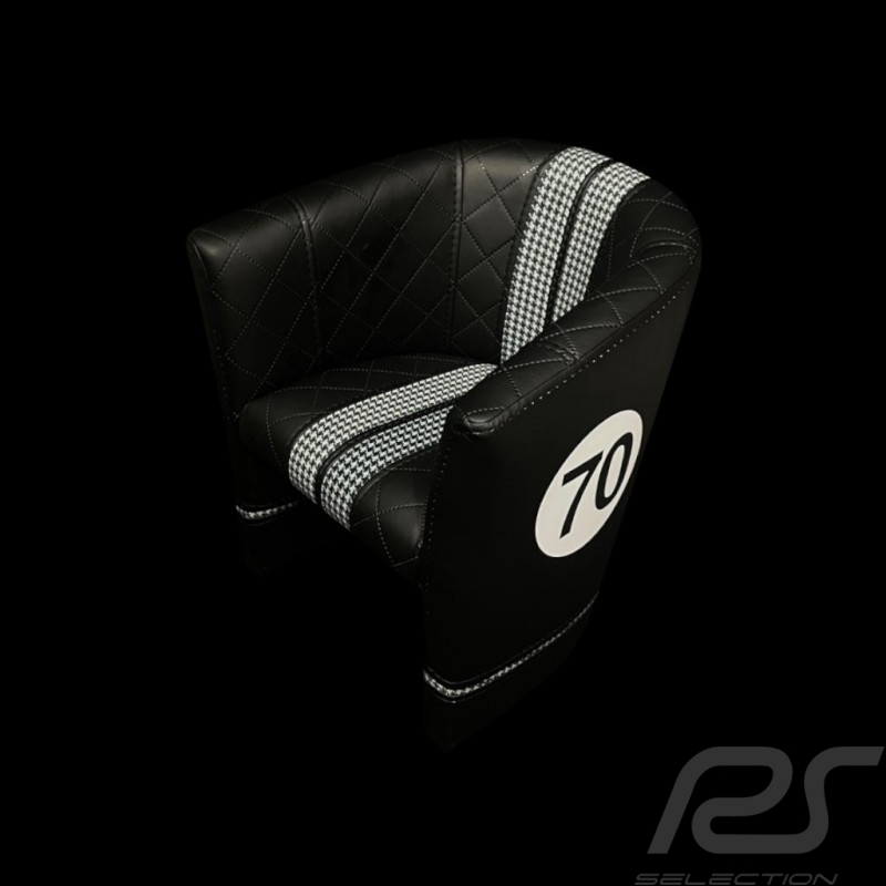 Small Tub chair Racing Inside for kids n° 70 black / white / pépita fabric Small Tub chair Racing Inside for kids n° 70 black / white / pépita fabric