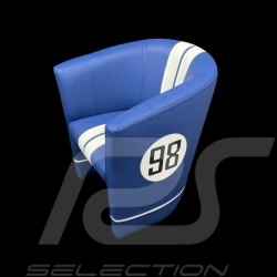 Petit small kleiner Fauteuil chair stuhl cabriolet Racing Inside pour enfants n° 98 Cobra racing bleu / blanc