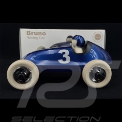 Miniature racing car Vintage de course n°3 Bruno Bleu blue blau Métallisé Playforever PLBRU104