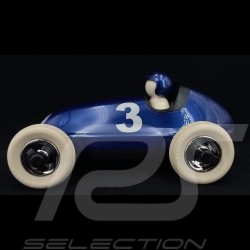 Miniature racing car Vintage de course n°3 Bruno Bleu blue blau Métallisé Playforever PLBRU104