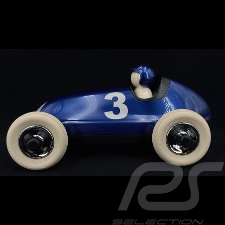 Miniature racing car Vintage de course n°3 Bruno Bleu blue blau Métallisé Playforever PLBRU104