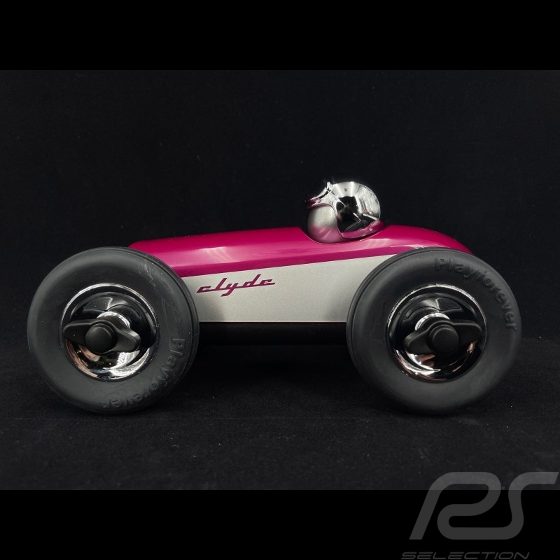Miniature racing car Vintage de course Clyde n°3 Violet - Argent Playforever PLCLY505