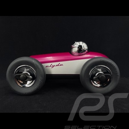 Miniature racing car Vintage de course Clyde n°3 Violet - Argent Playforever PLCLY505