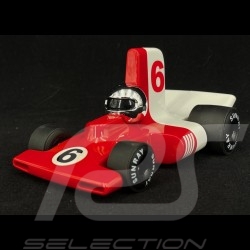 Miniature Vintage racing car de course n° 6 Velocita F1 Rouge / Blanc red white rot weiß Playforever PLVERVVE301