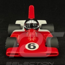 Miniature Vintage racing car de course n° 6 Velocita F1 Rouge / Blanc red white rot weiß Playforever PLVERVVE301