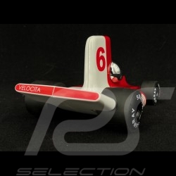 Miniature Vintage racing car de course n° 6 Velocita F1 Rouge / Blanc red white rot weiß Playforever PLVERVVE301